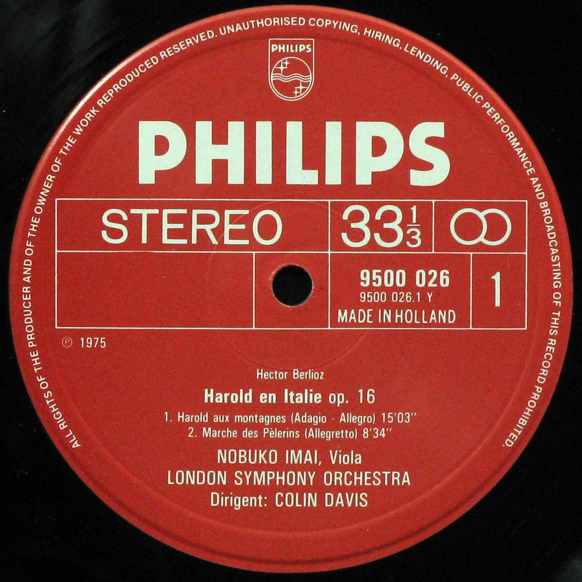 LP London Symphony Orchestra — Berlioz: Harold En Italie фото 2