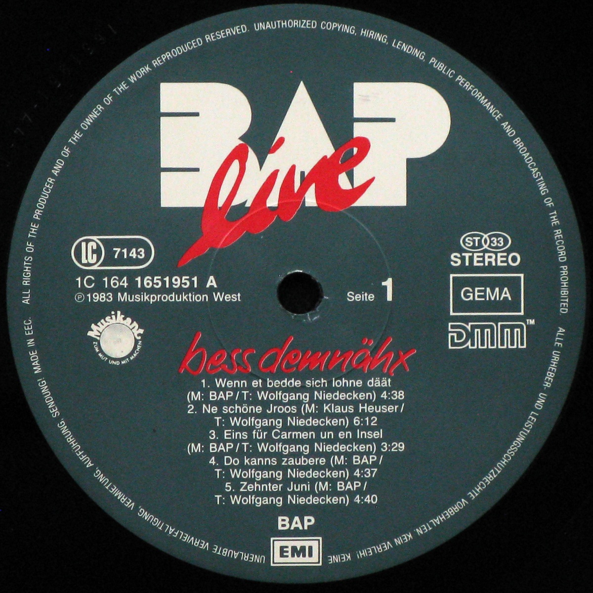 LP BAP — Live - Bess Demnahx (2LP) фото 2