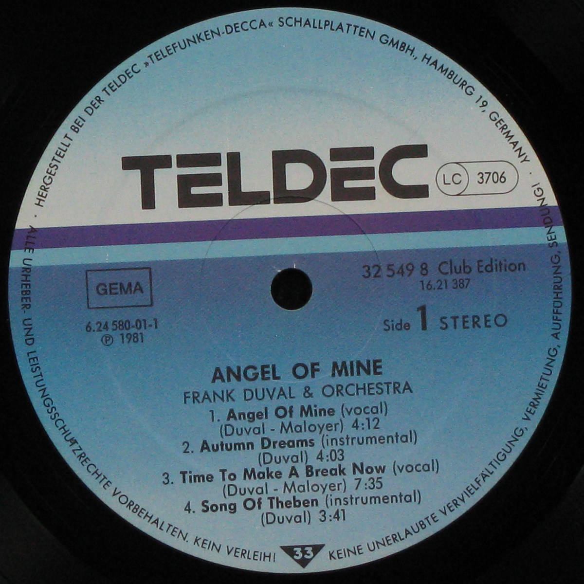 LP Frank Duval — Angel Of Mine фото 2