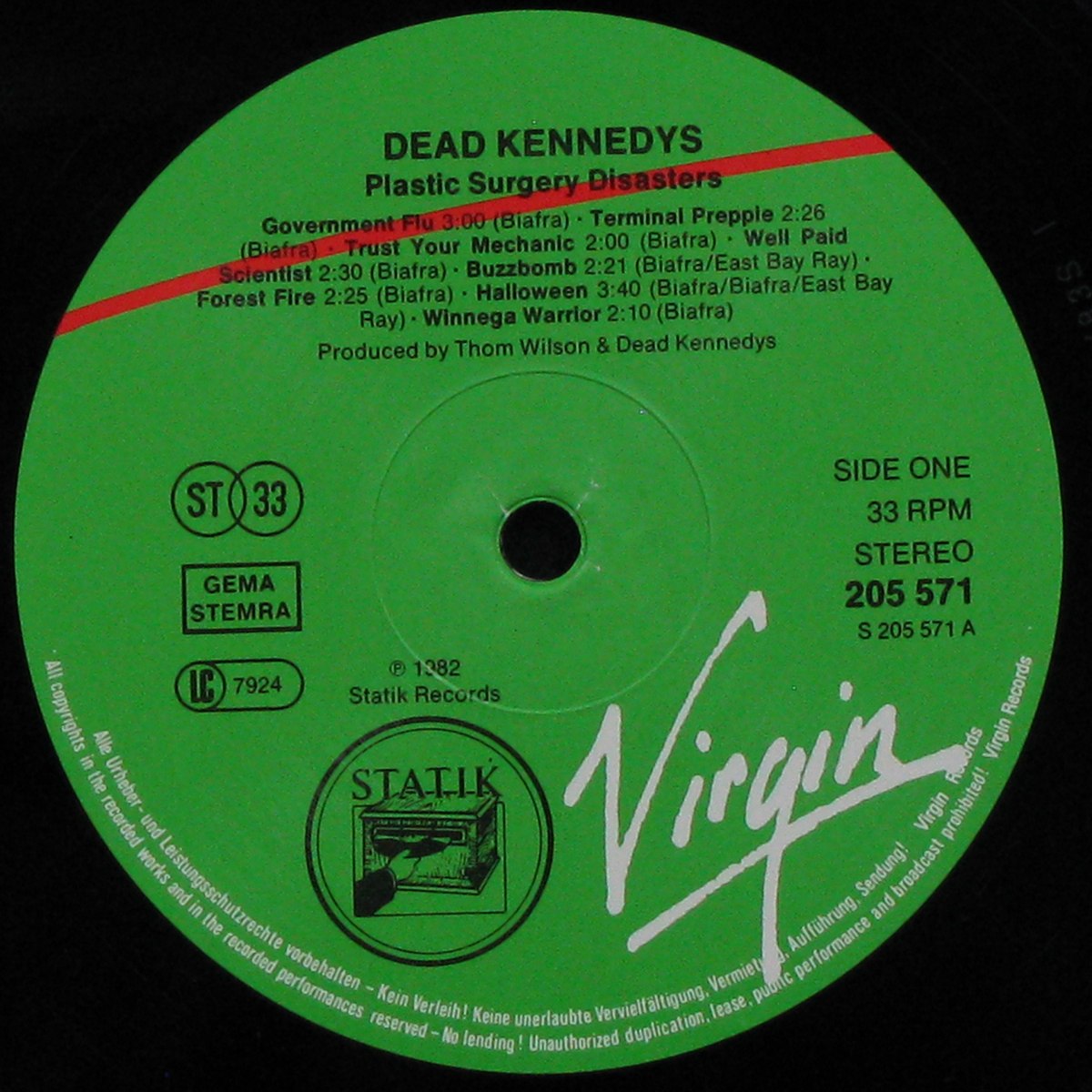 LP Dead Kennedys — Plastic Surgery Disasters фото 3