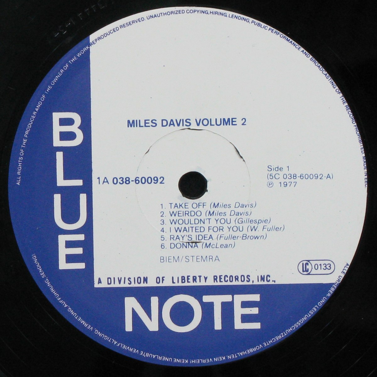 LP Miles Davis — Volume 2 фото 3