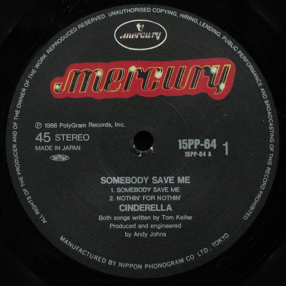 Пластинка Cinderella - Somebody Save Me (EP, + obi), 1987