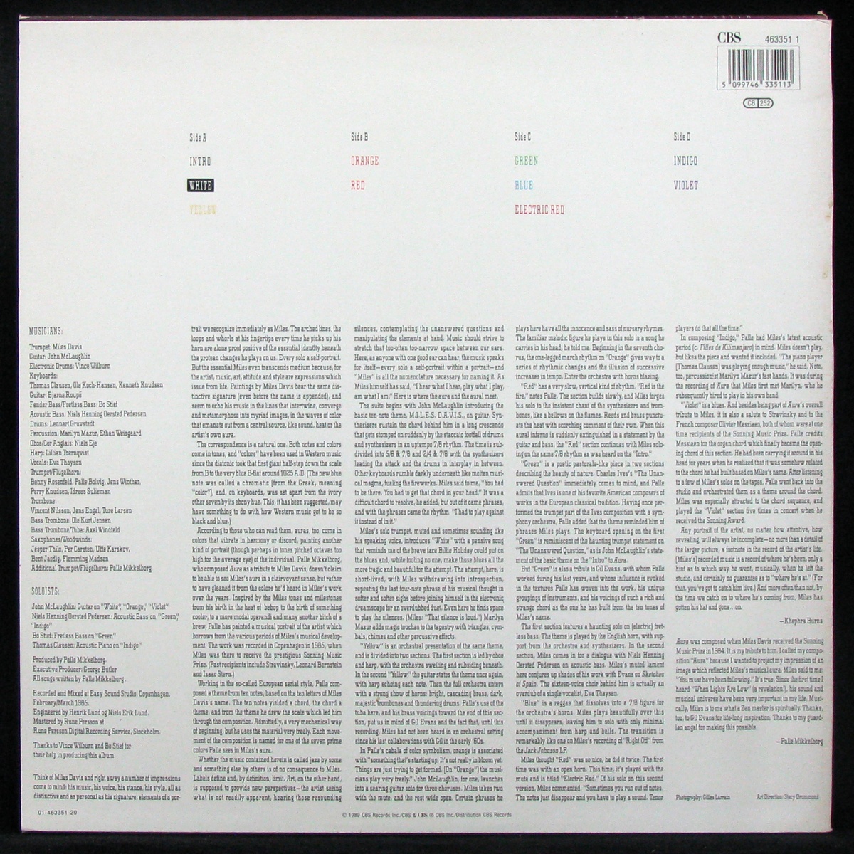 LP Miles Davis — Aura (2LP) фото 2