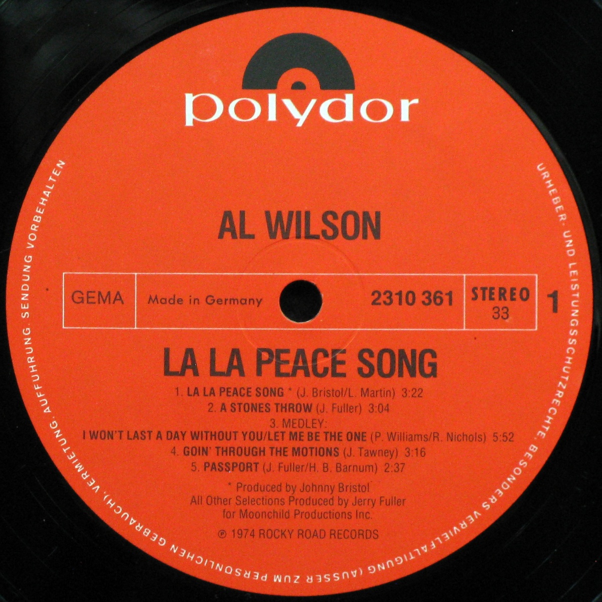 LP Al Wilson — La La Peace Song фото 2