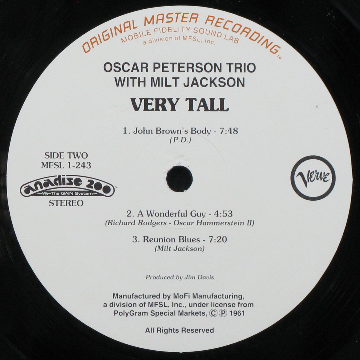 LP Oscar Peterson Trio / Milt Jackson — Very Tall фото 5