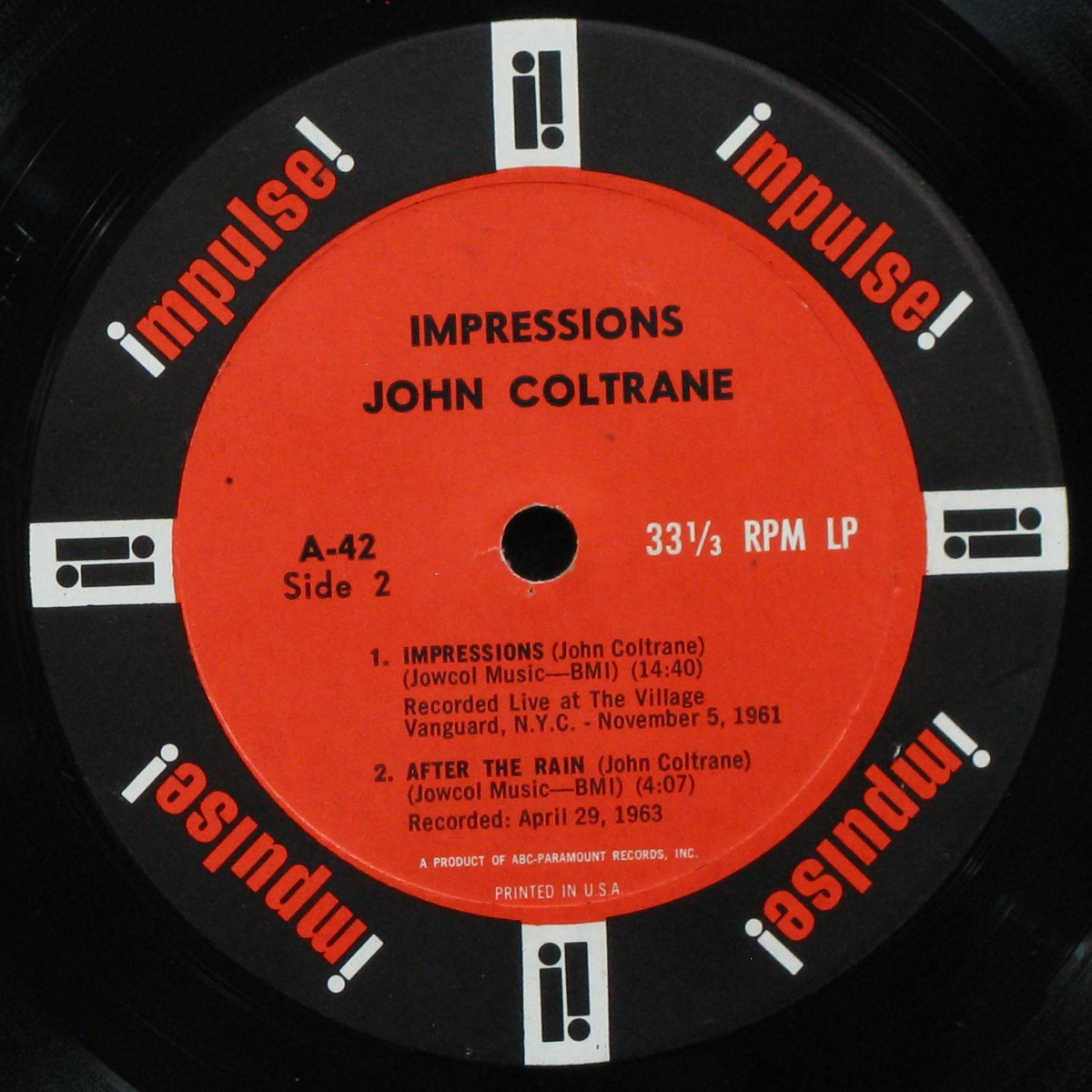 LP John Coltrane — Impressions (mono) фото 5