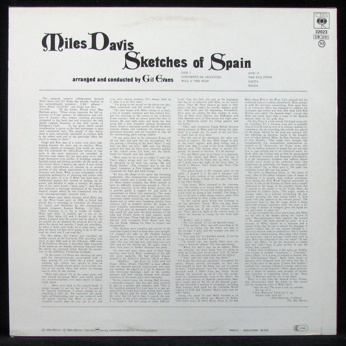 LP Miles Davis — Sketches Of Spain фото 2