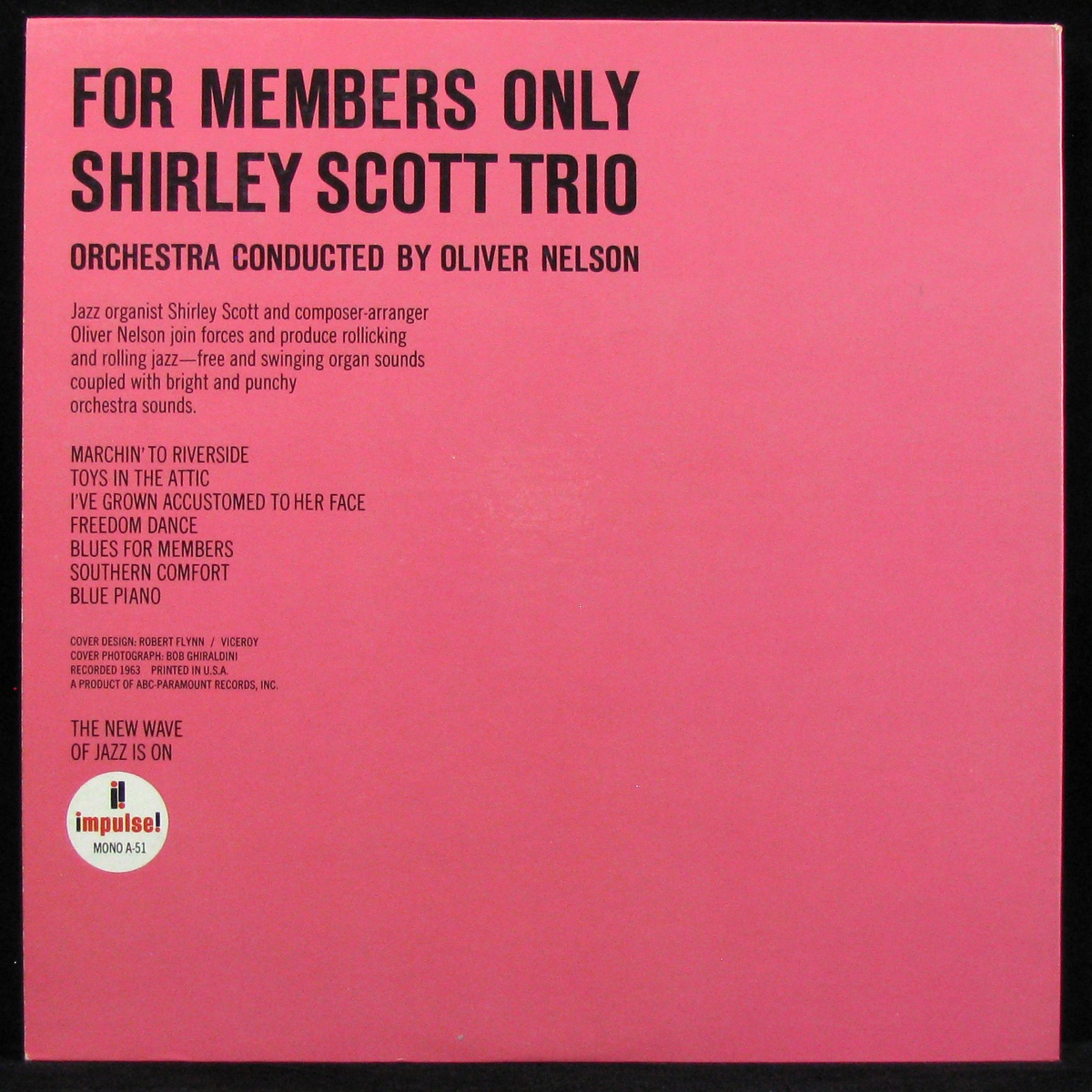 LP Shirley Scott Trio — For Members Only (mono) фото 2