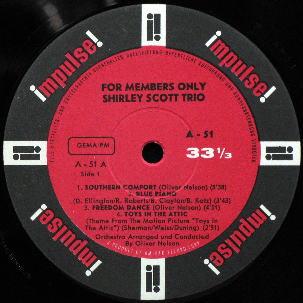 LP Shirley Scott Trio — For Members Only (mono) фото 3
