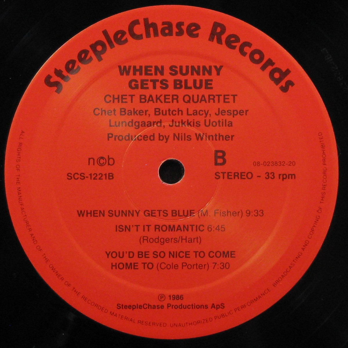 LP Chet Baker Quartet — When Sunny Gets Blue фото 4