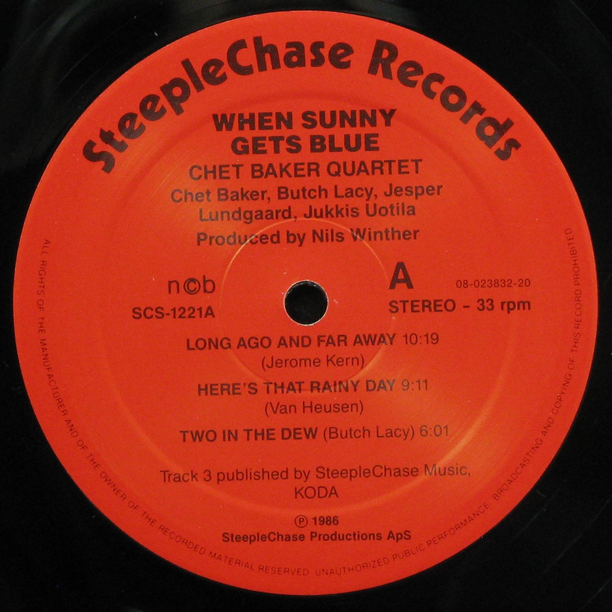 LP Chet Baker Quartet — When Sunny Gets Blue фото 3