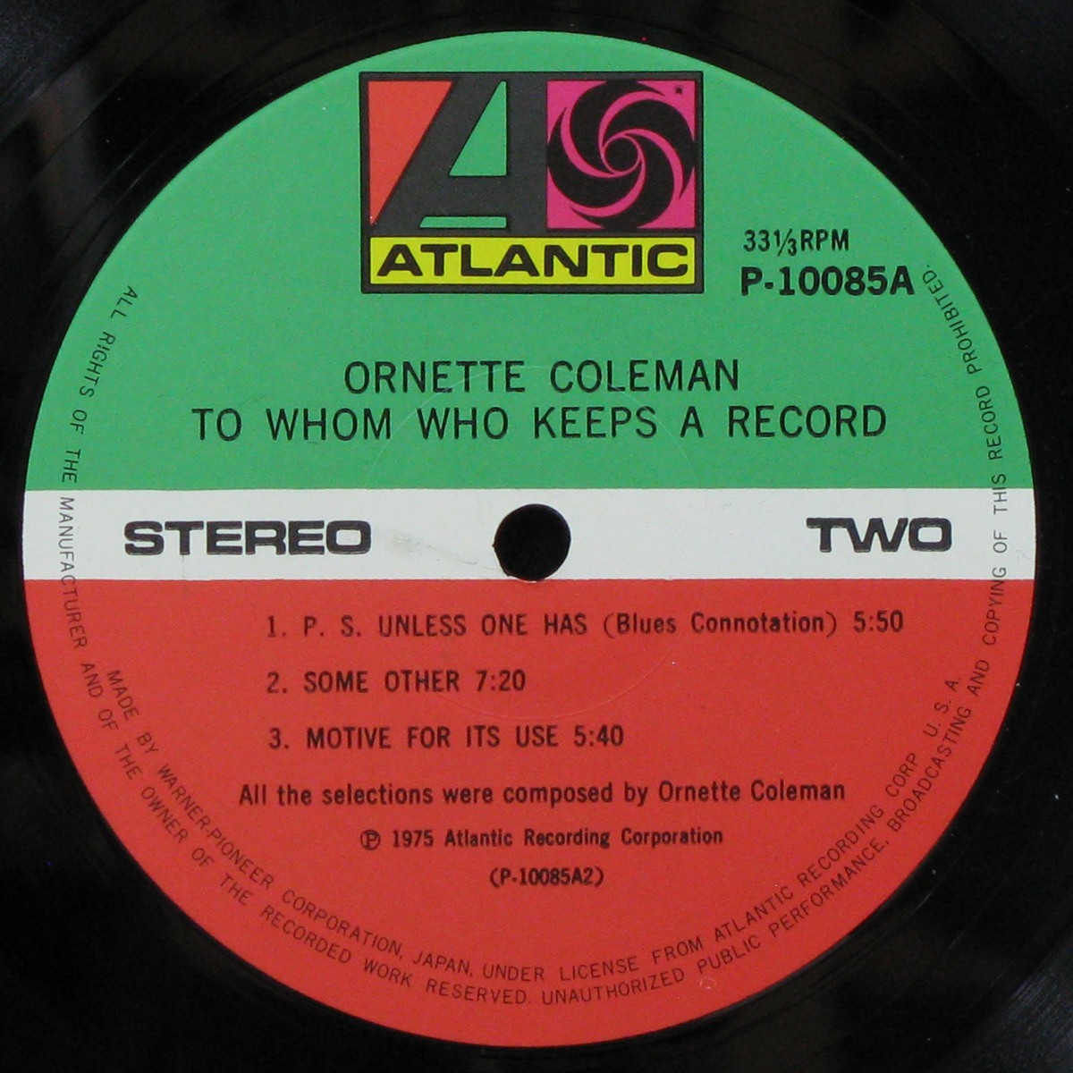 LP Ornette Coleman — To Whom Who Keeps A Record фото 4