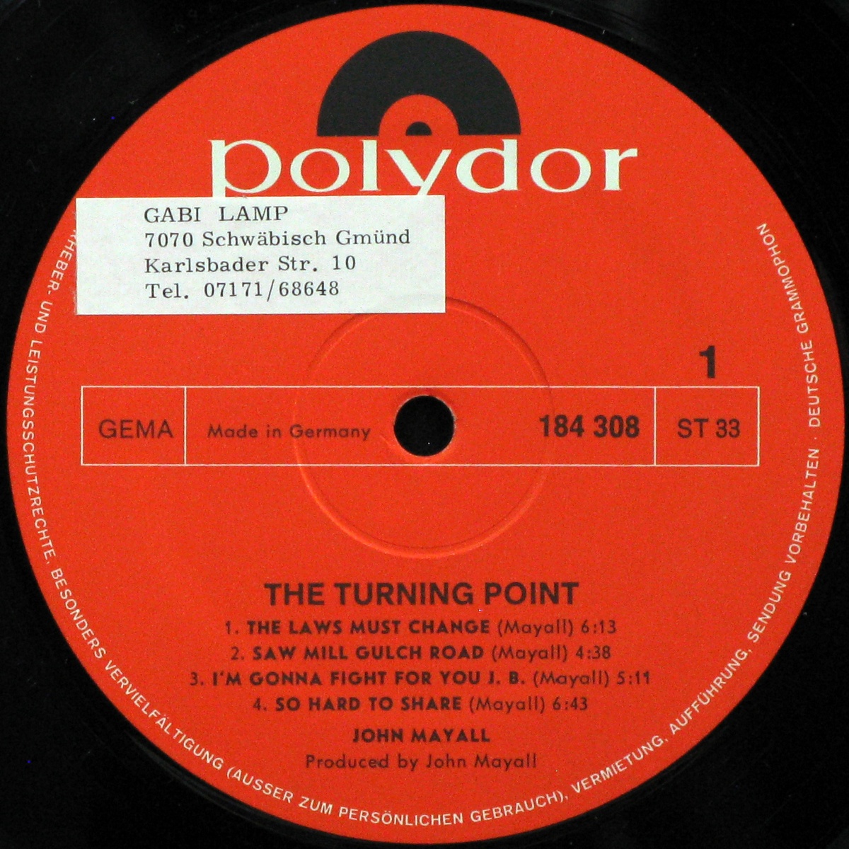 LP John Mayall — Turning Point фото 3