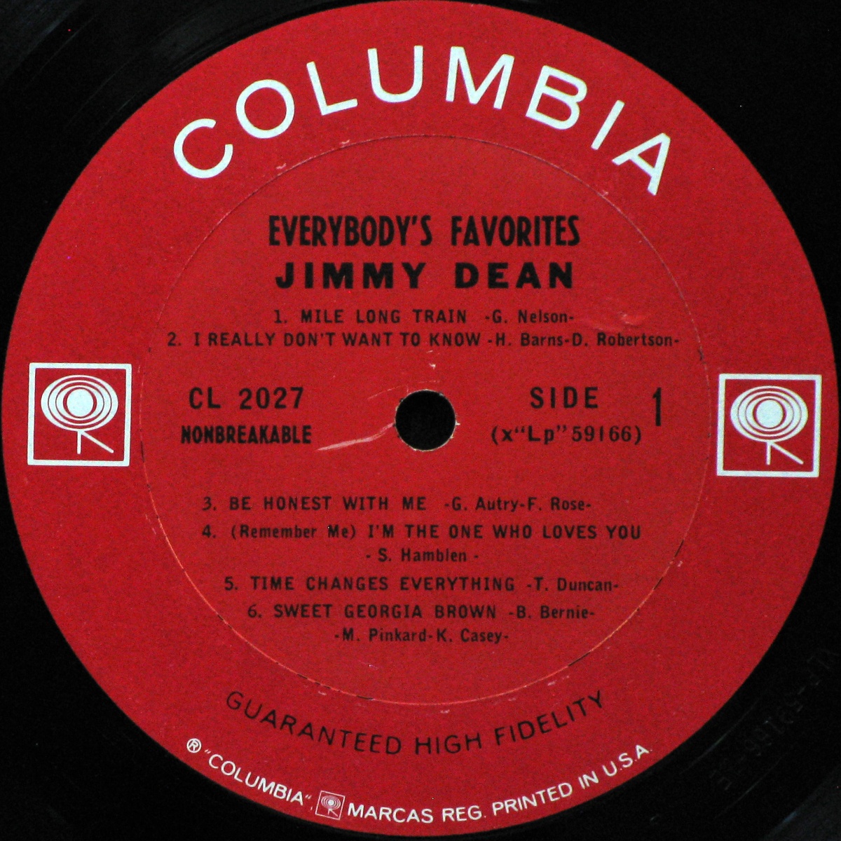 LP Jimmy Dean — Everybody's Favorite (mono) фото 2