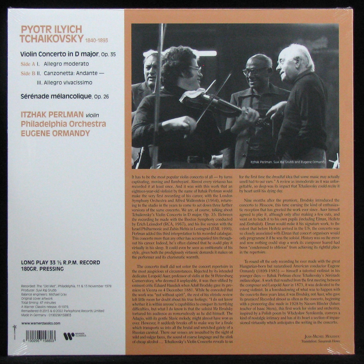 LP Itzhak Perlman / Eugene Ormandy / Philadelphia Orchestra — Tchaikovsky: Violin Concerto/Serenade Melancolique фото 2