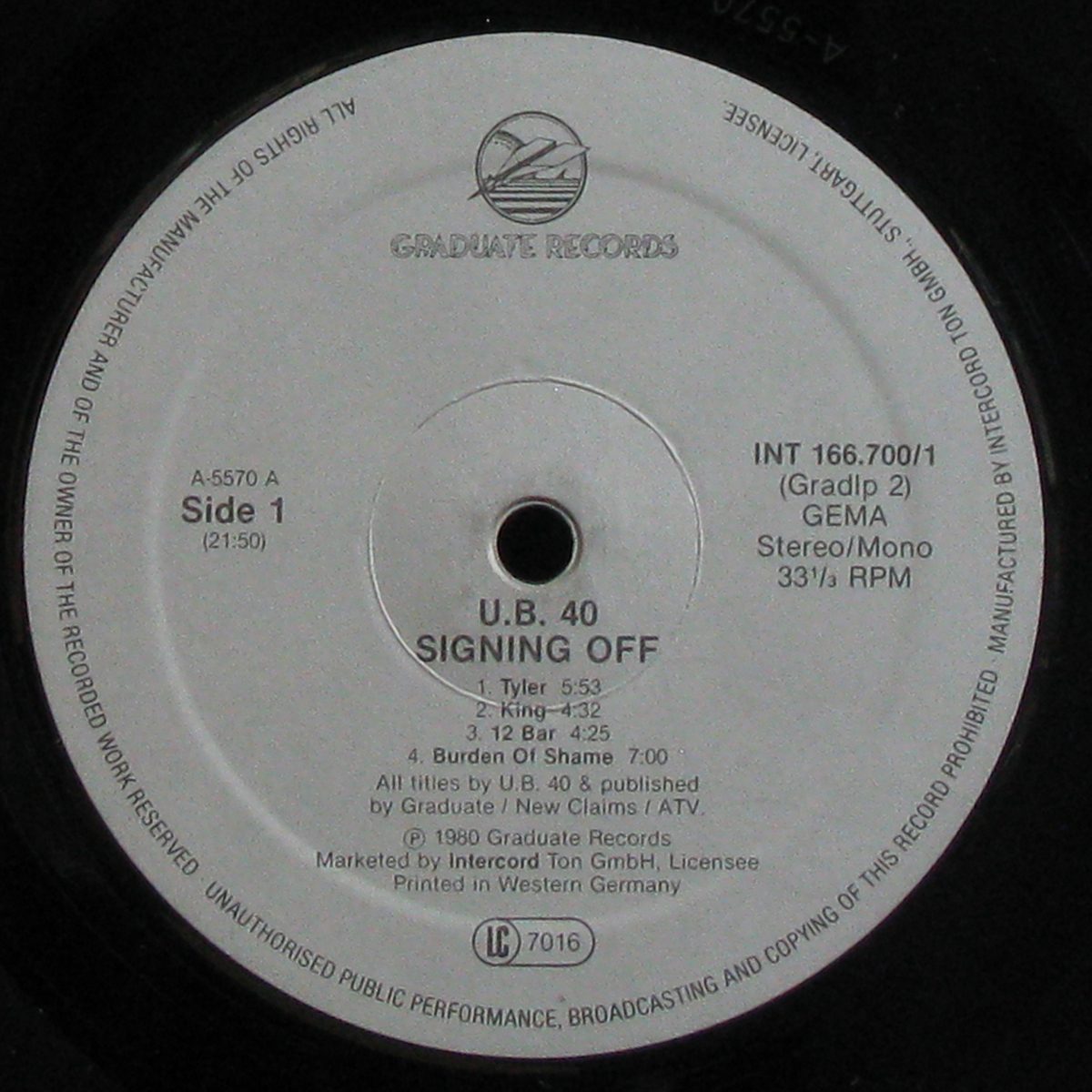 LP UB40 — Signing Off (LP + maxi) фото 2