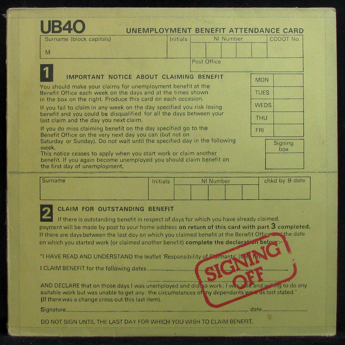 LP UB40 — Signing Off (LP + maxi) фото