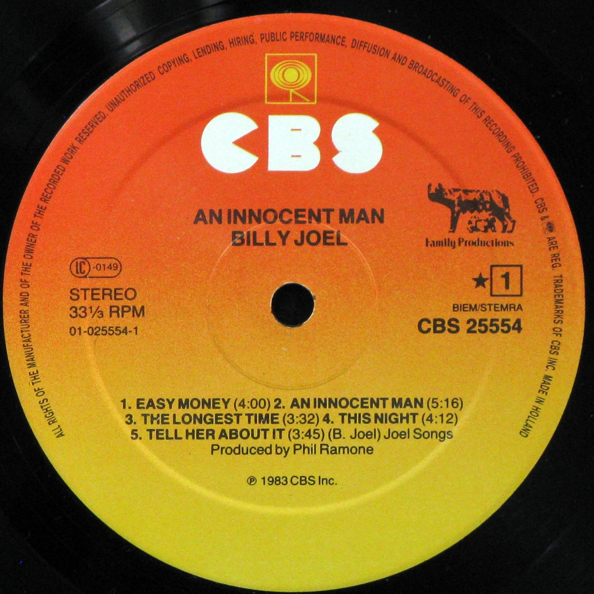 LP Billy Joel — An Innocent Man фото 2