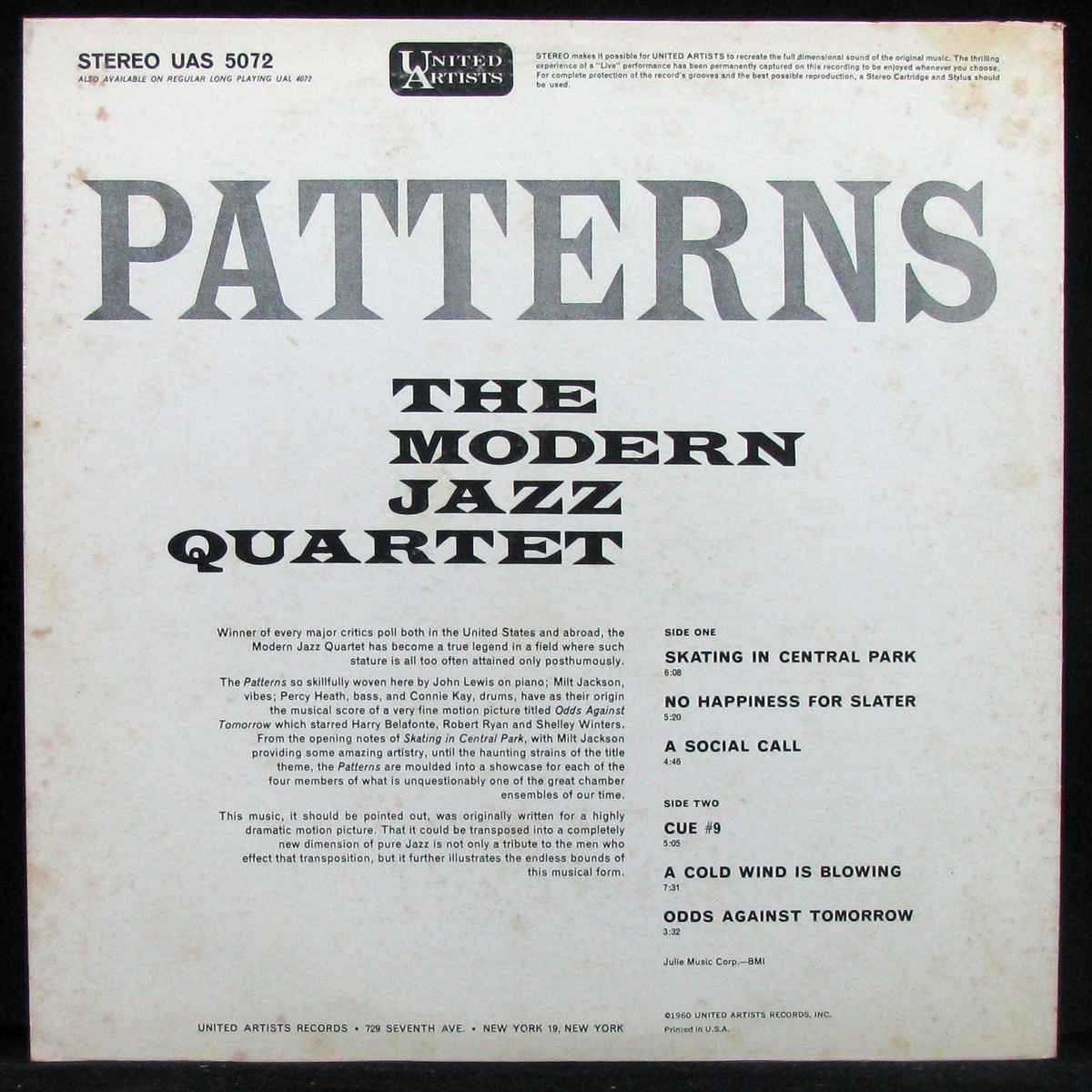 LP Modern Jazz Quartet — Patterns фото 2