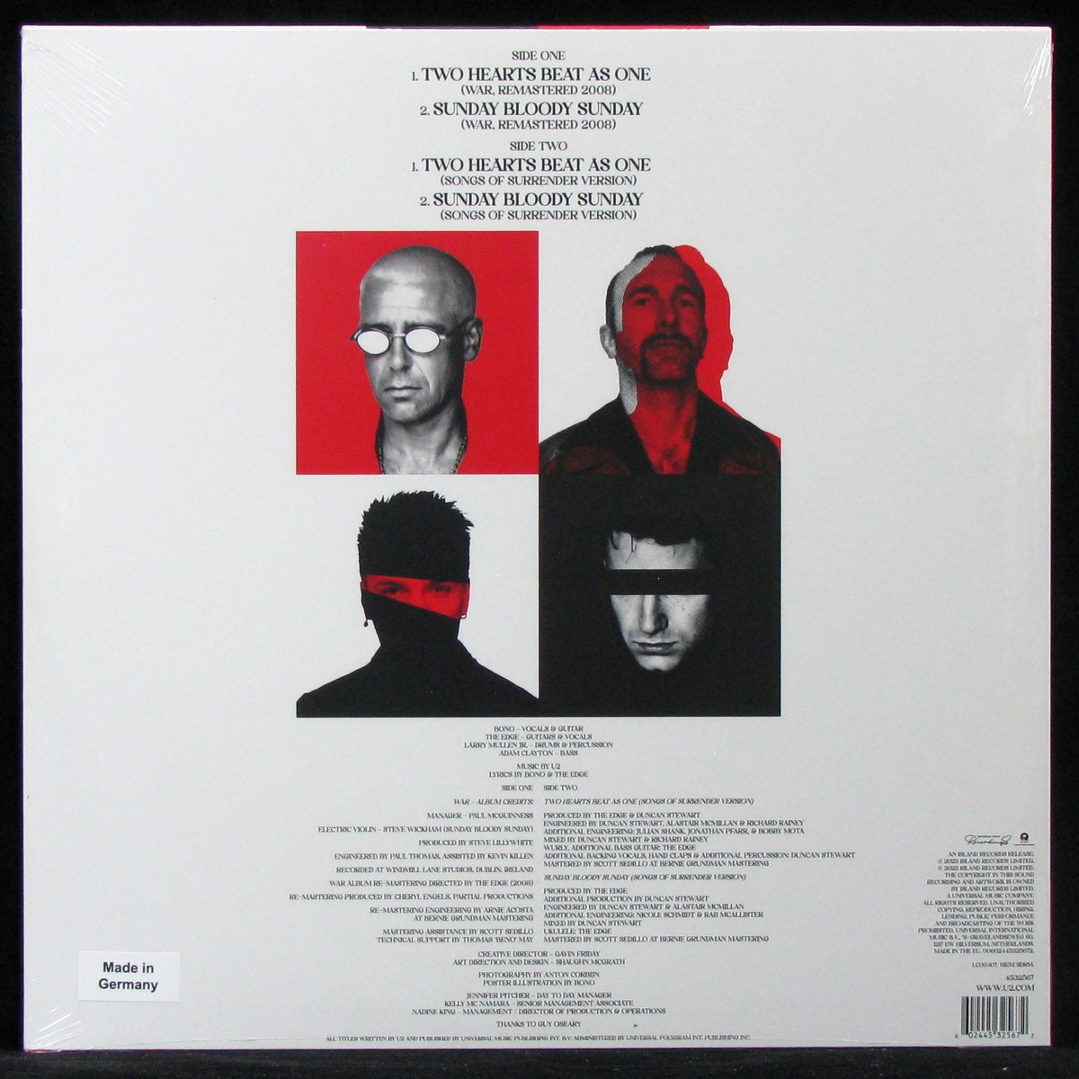 LP U2 — Two Hearts Beat As One / Sunday Bloody Sunday (coloured vinyl, EP, + poster) фото 2