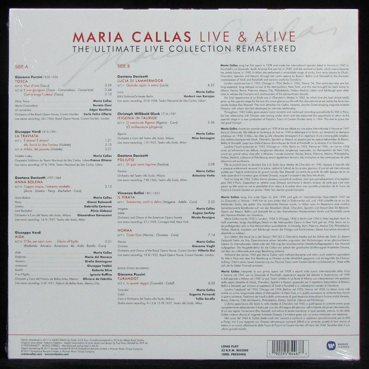 LP Maria Callas — Maria Callas Live & Alive фото 2