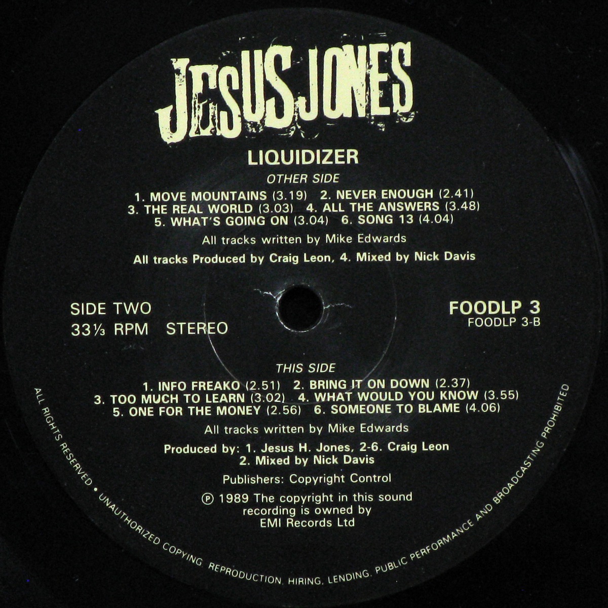LP Jesus Jones — Liquidizer фото 2