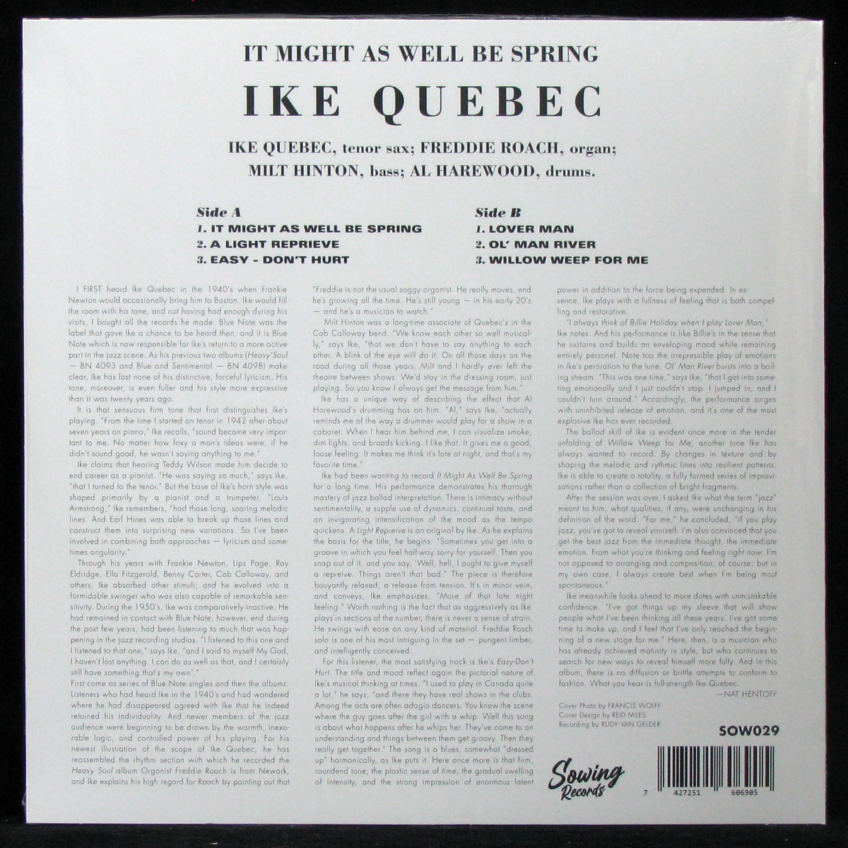 LP Ike Quebec — It Might As Well Be Spring (coloured vinyl) фото 2