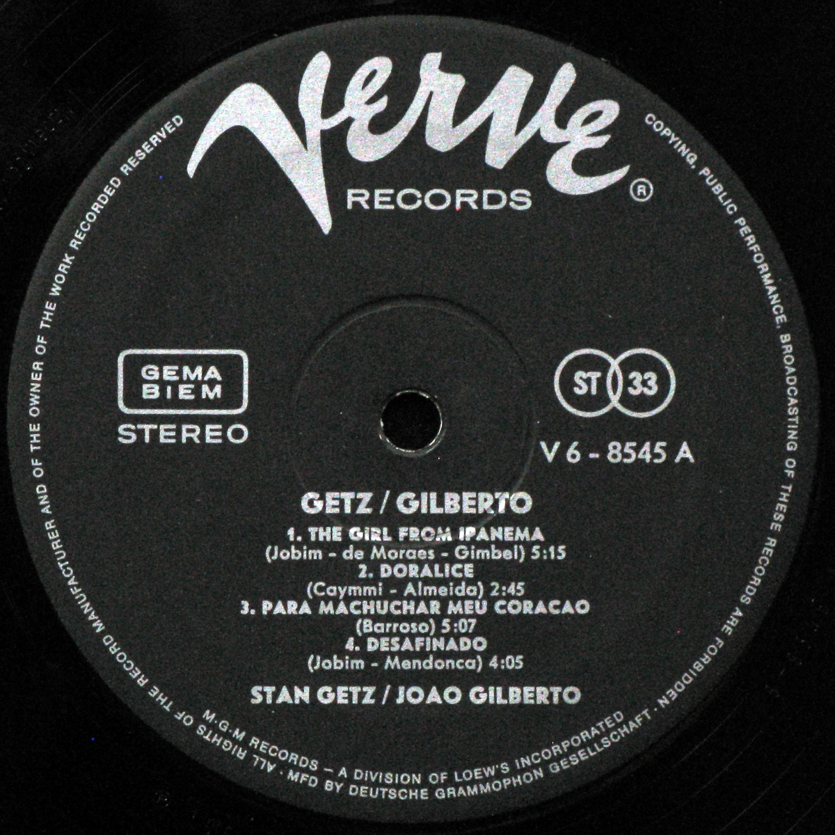 Stan Getz Joao Gilberto レコード LP