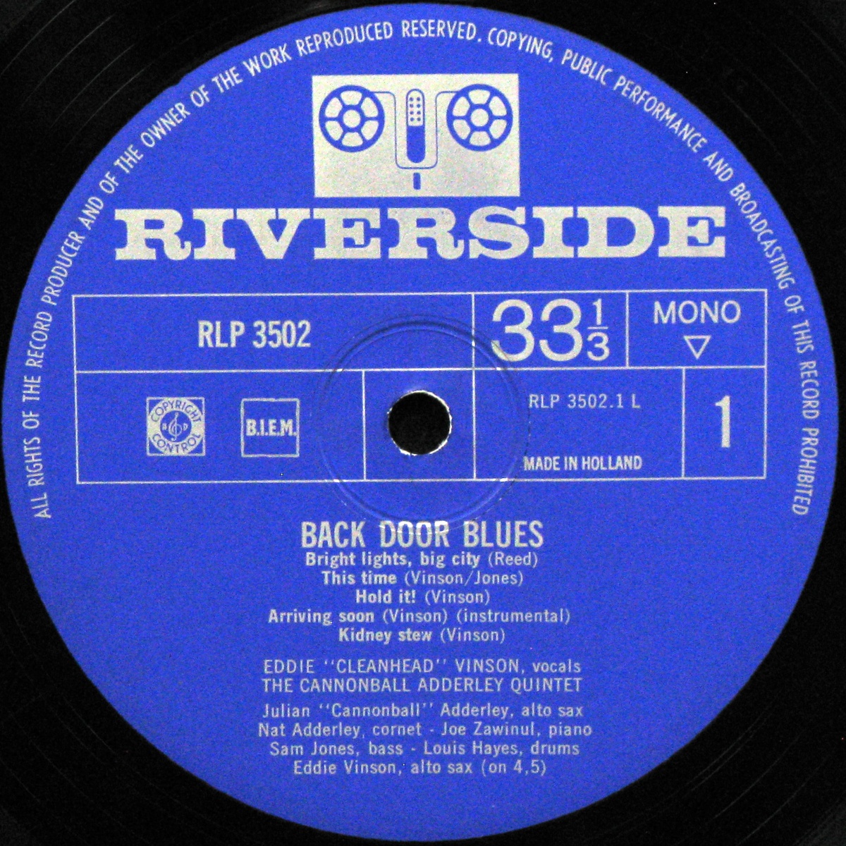 LP Eddie 'Cleanhead' Vinson — Back Door Blues фото 3