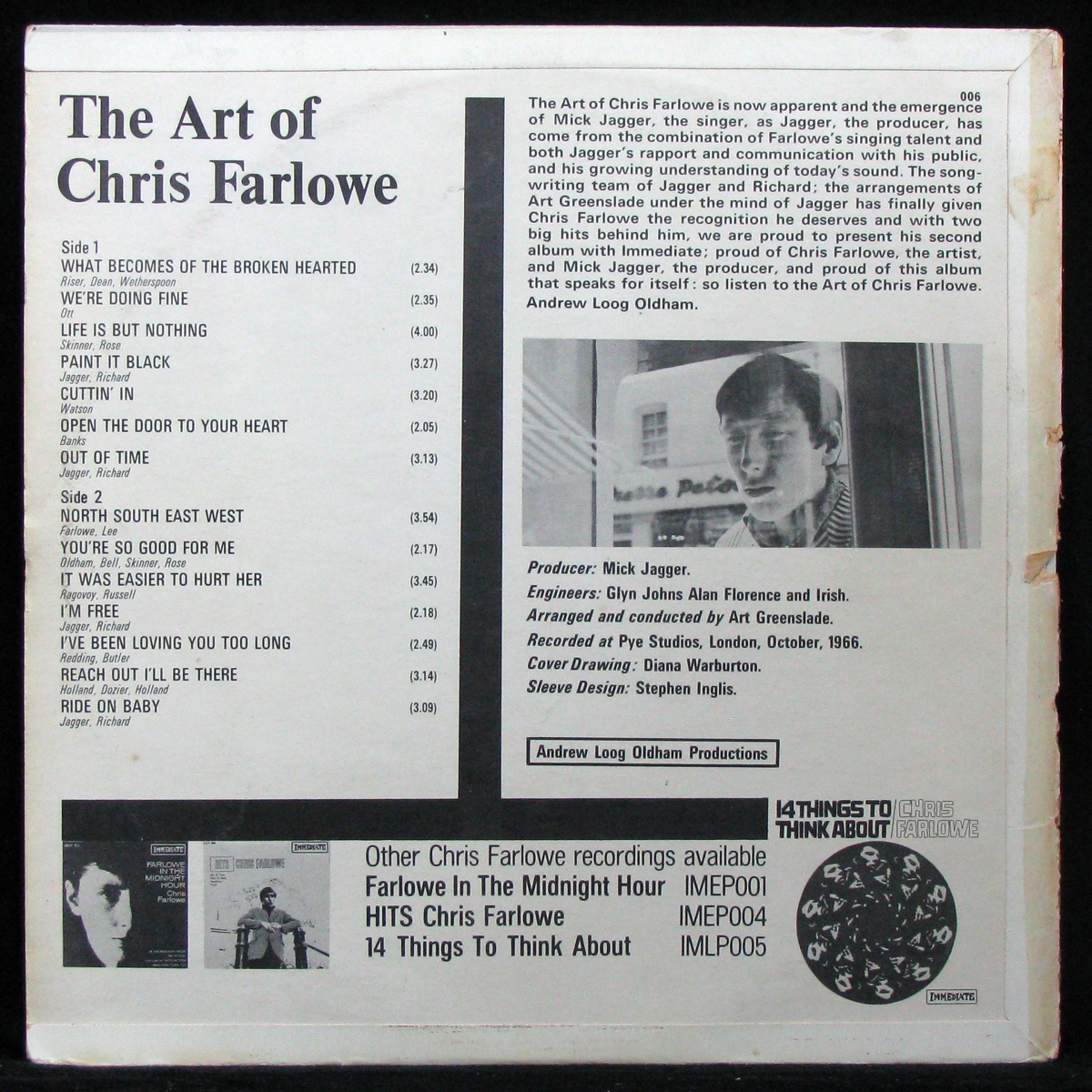 LP Chris Farlowe — Art Of Chris Farlowe фото 2