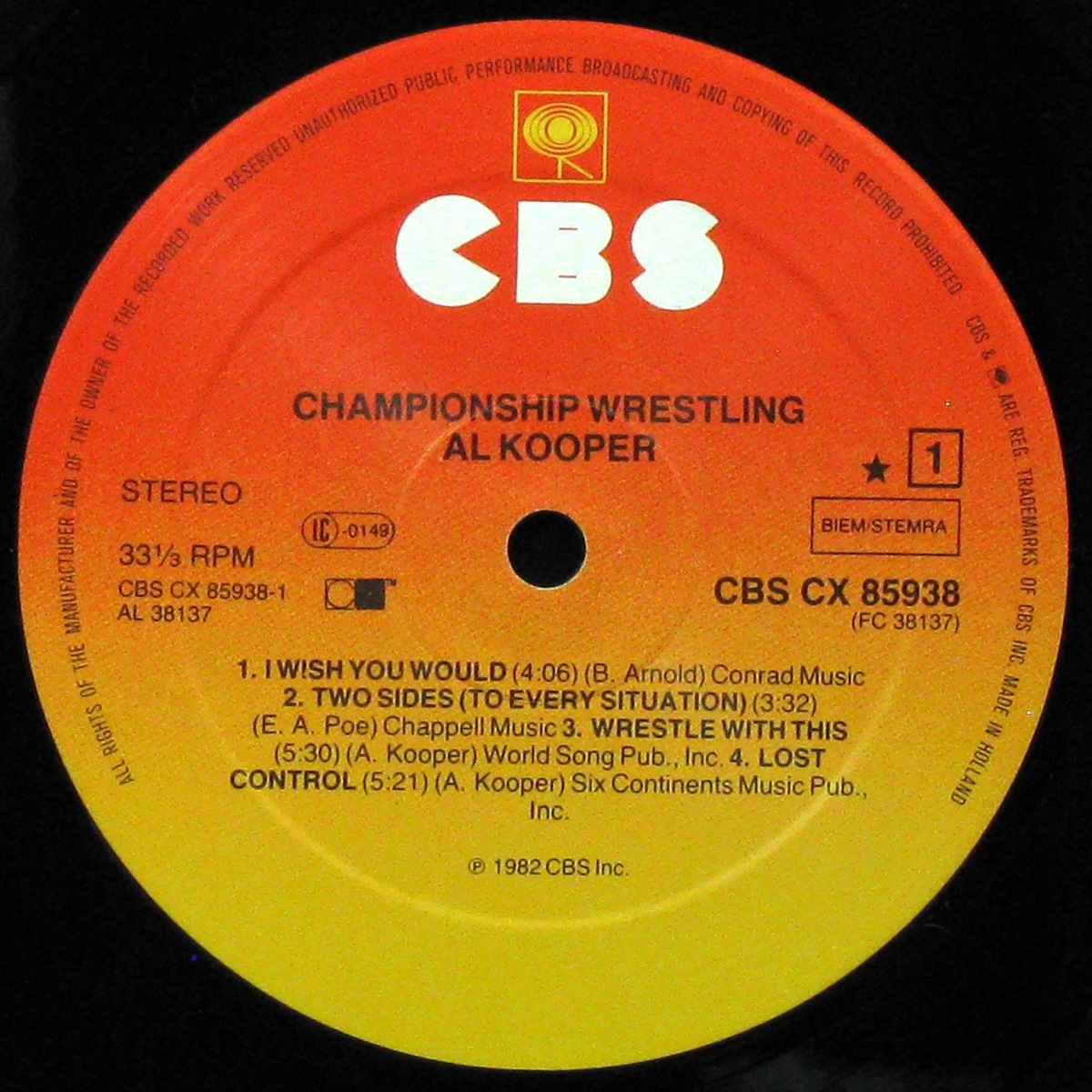 LP Al Kooper — Championship Wrestling фото 2
