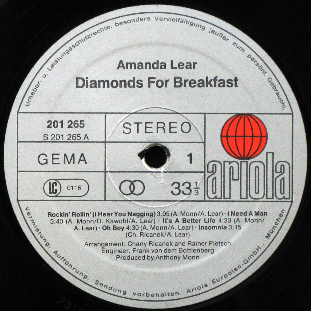 LP Amanda Lear — Diamonds For Breakfast фото 3