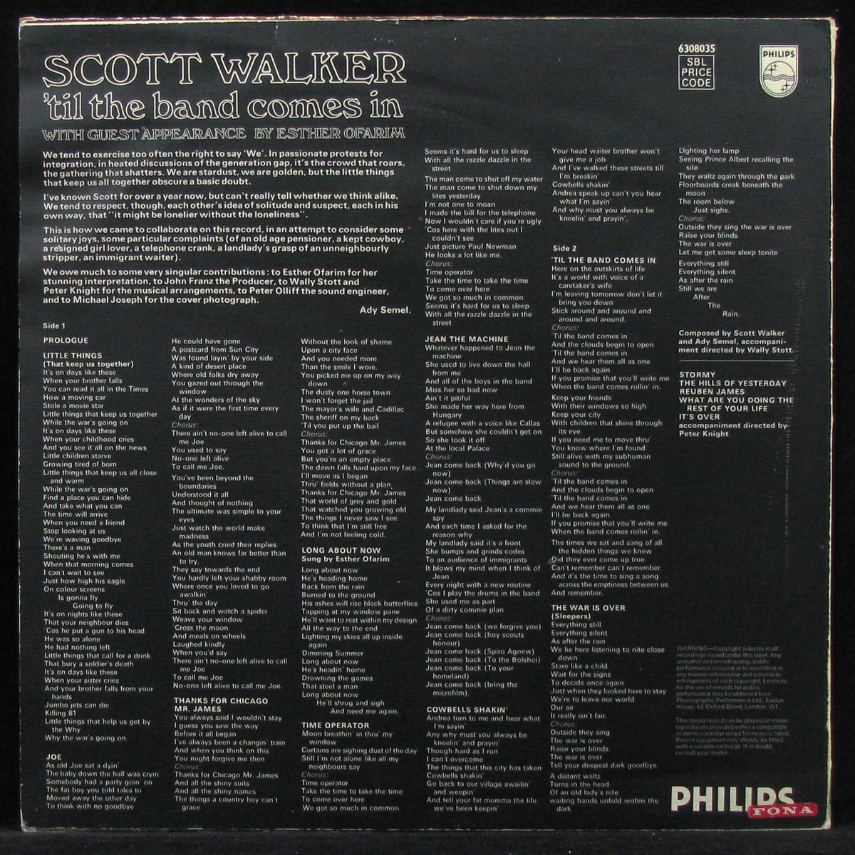 LP Scott Walker — Til The Band Comes In фото 2