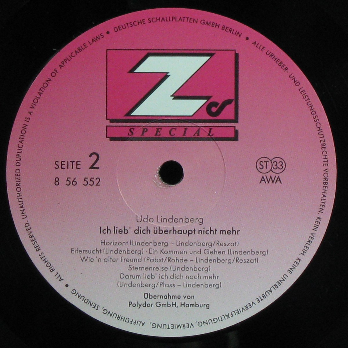 LP Udo Lindenberg — Ich Lieb' Dich Uberhaupt Nicht Mehr фото 4