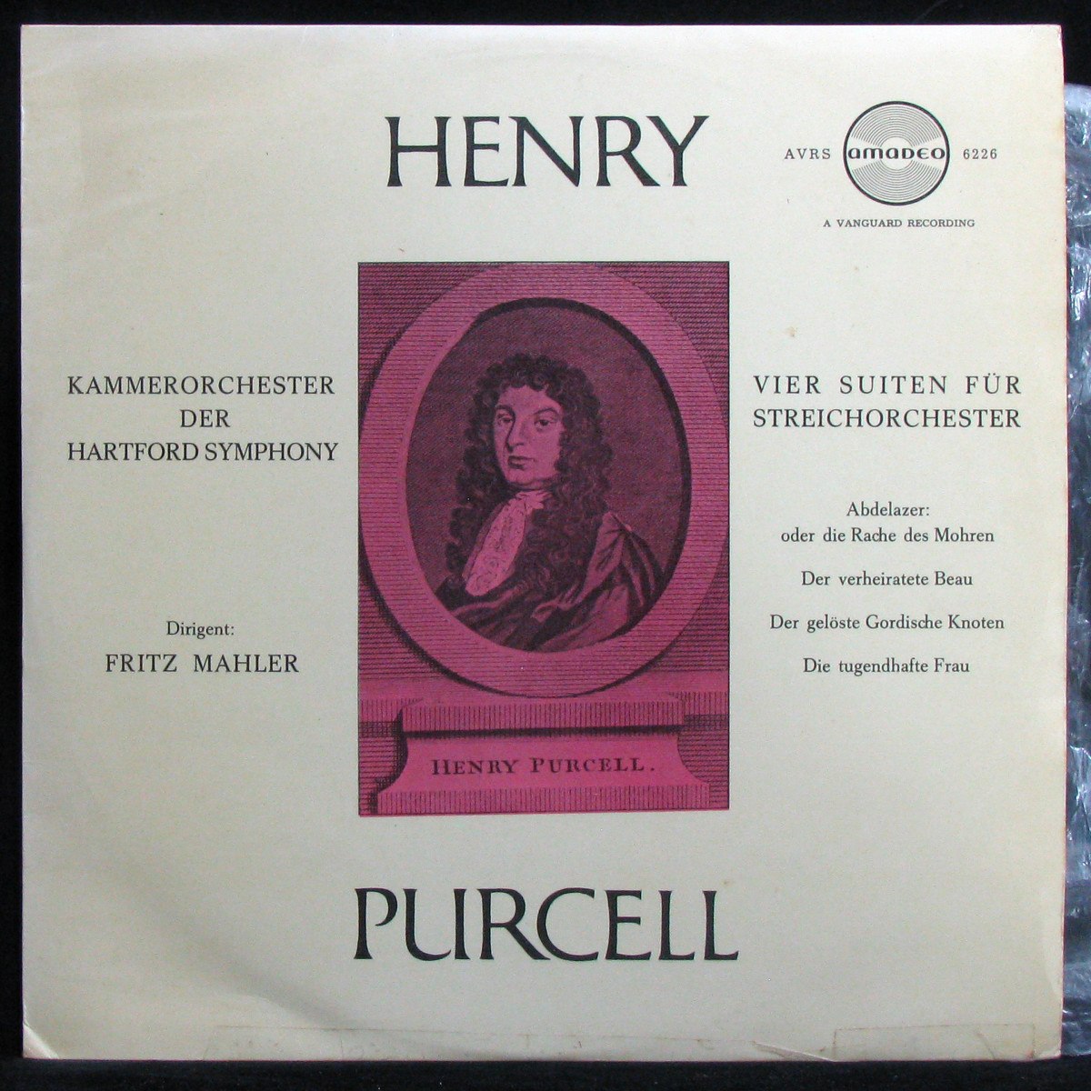 LP Fritz Mahler — Henry Purcell: Vier Suiten fur Streichorchester (mono) фото