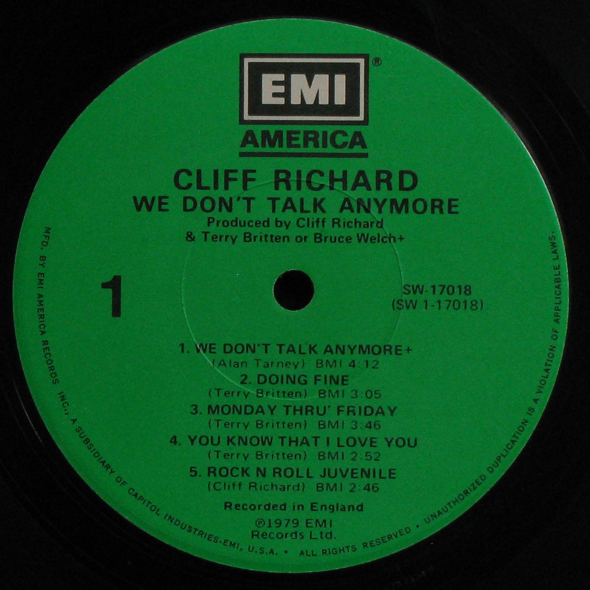 LP Cliff Richard — We Don't Talk Anymore фото 2