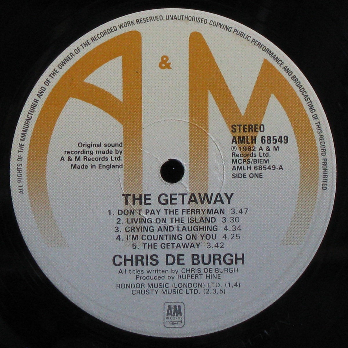 LP Chris De Burgh — Getaway фото 2