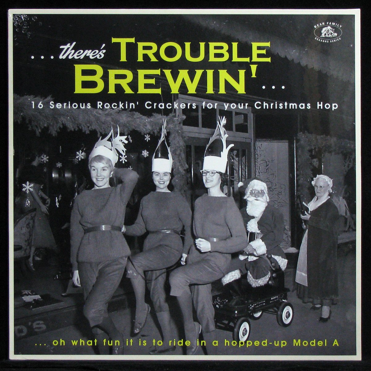 LP V/A — There’s Trouble Brewin’... (16 Serious Rockin’ Crackers For Your Christmas Hop) (coloured vinyl) фото