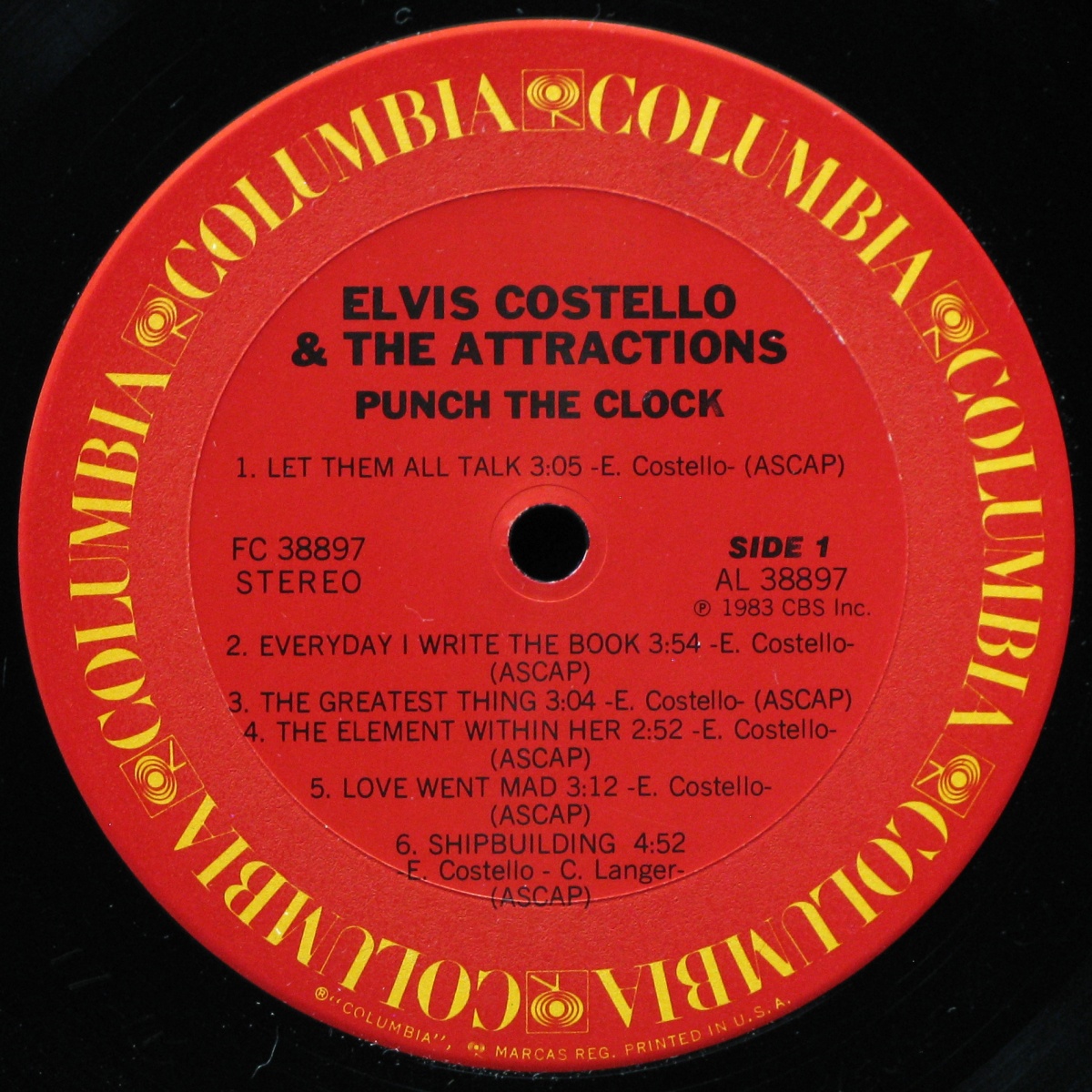 LP Elvis Costello & The Attractions — Punch The Clock (promo) фото 2