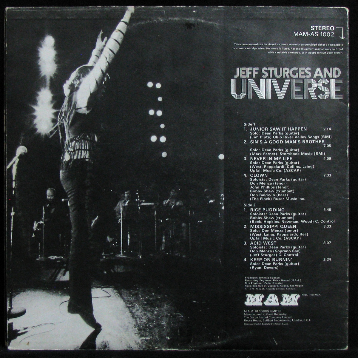 LP Jeff Sturges — Jeff Sturges And Universe фото 2