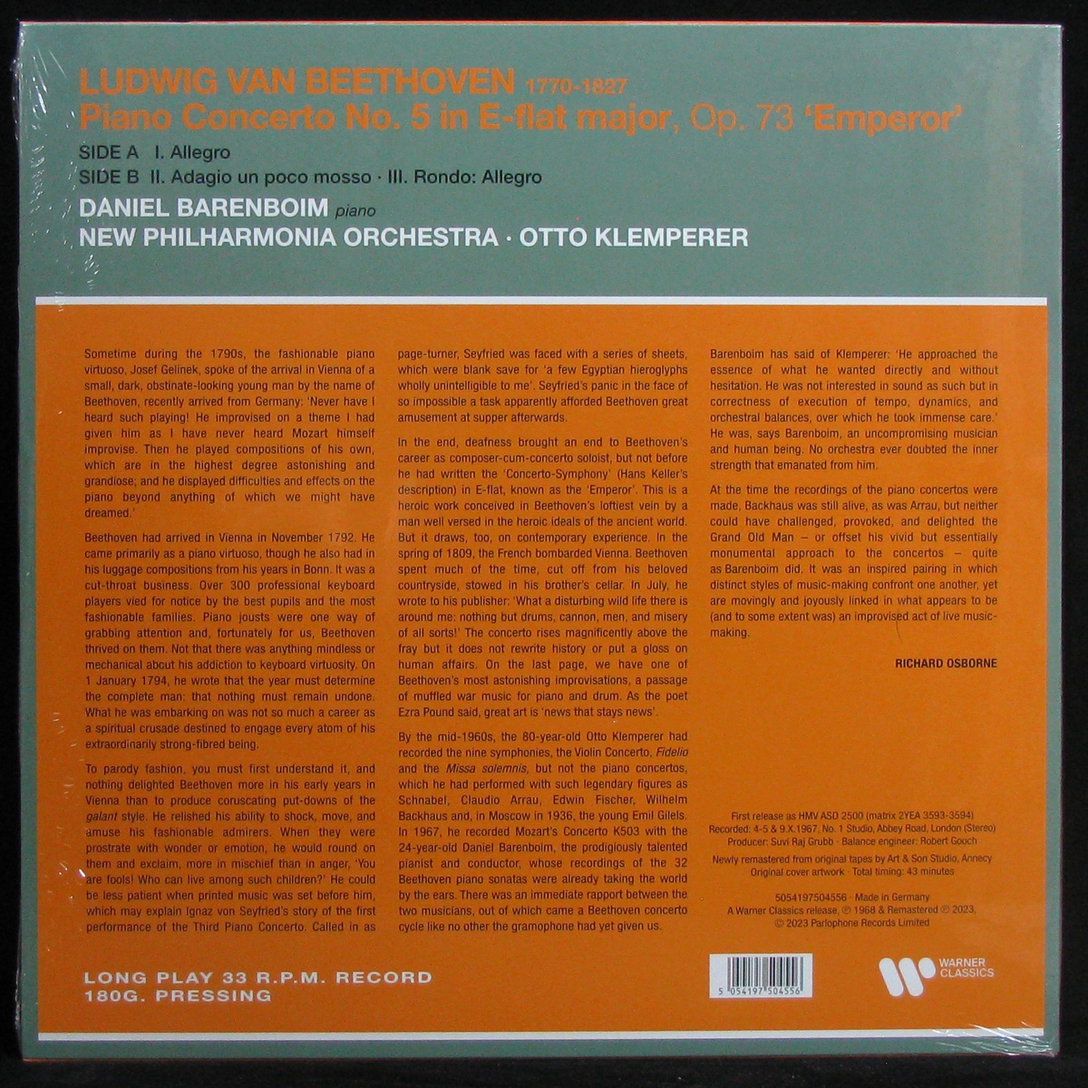 LP Daniel Barenboim / Otto Klemperer — Beethoven: Piano Concerto No. 5 'Emperor' фото 2