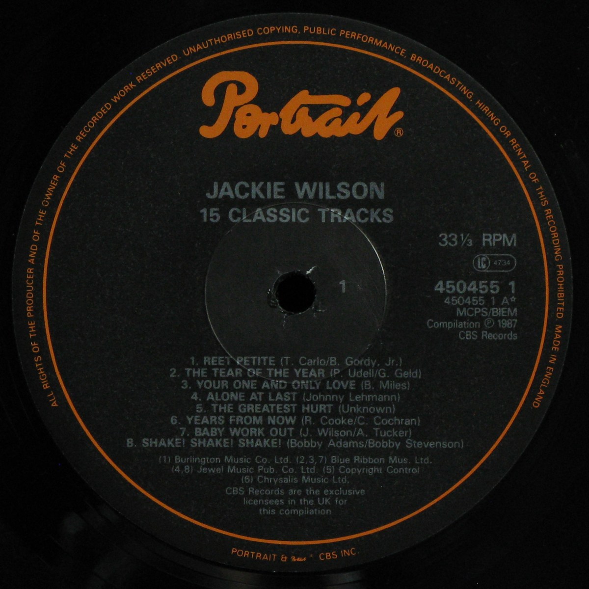 LP Jackie Wilson — 15 Classic Tracks фото 2