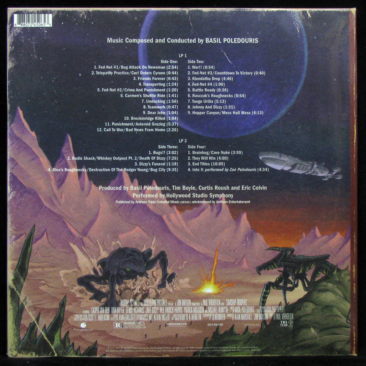 LP Basil Poledouris — Starship Troopers (Original Motion Picture Soundtrack) (2LP, + poster) фото 2