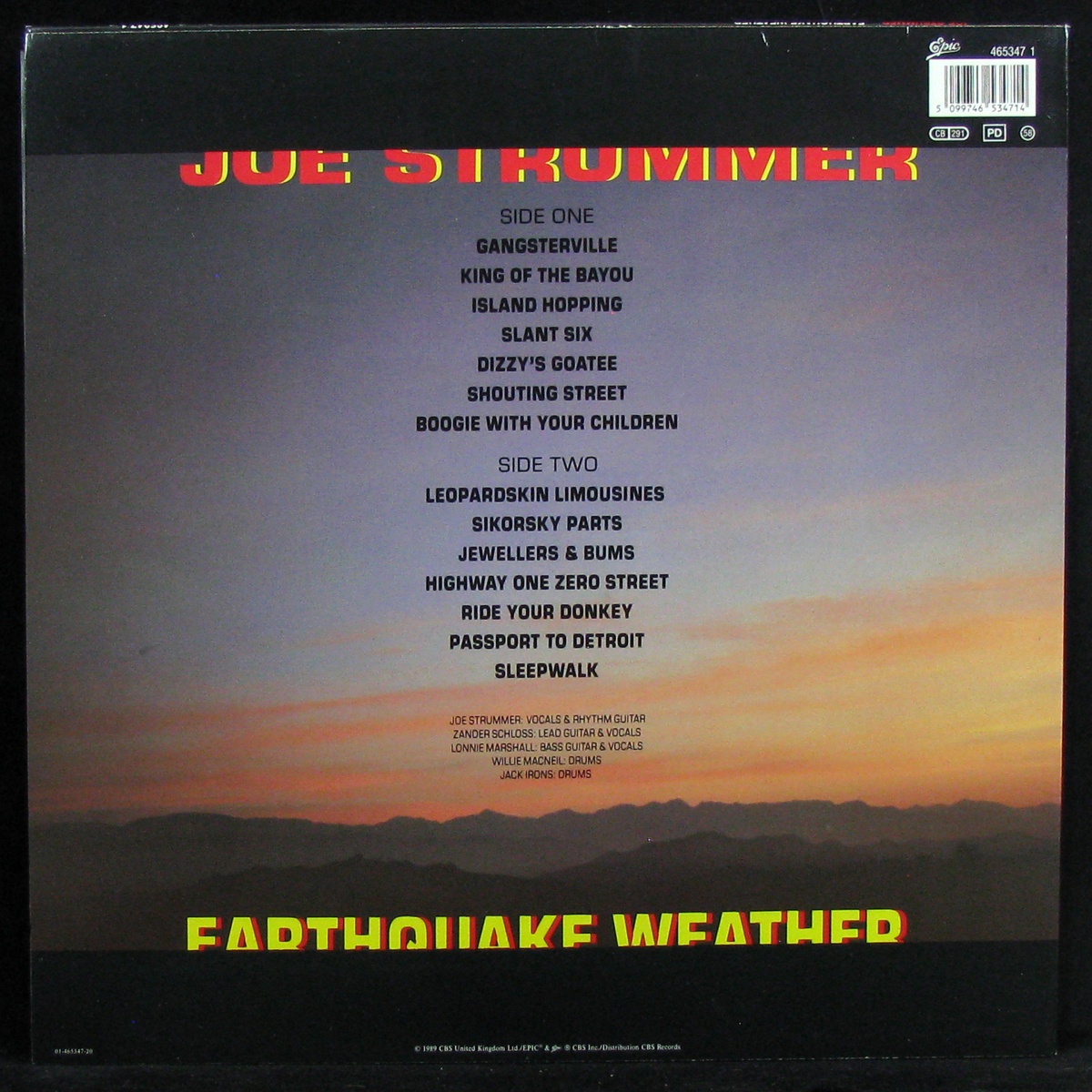 LP Joe Strummer  — Earthquake Weather фото 2