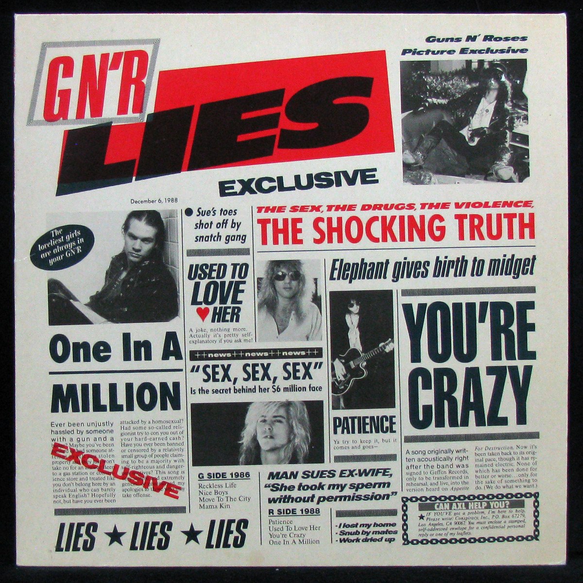 LP Guns N' Roses — G N' R Lies фото