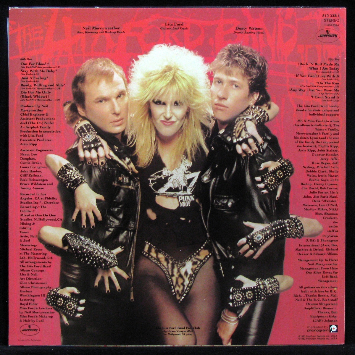 LP Lita Ford Band — Out For Blood фото 2