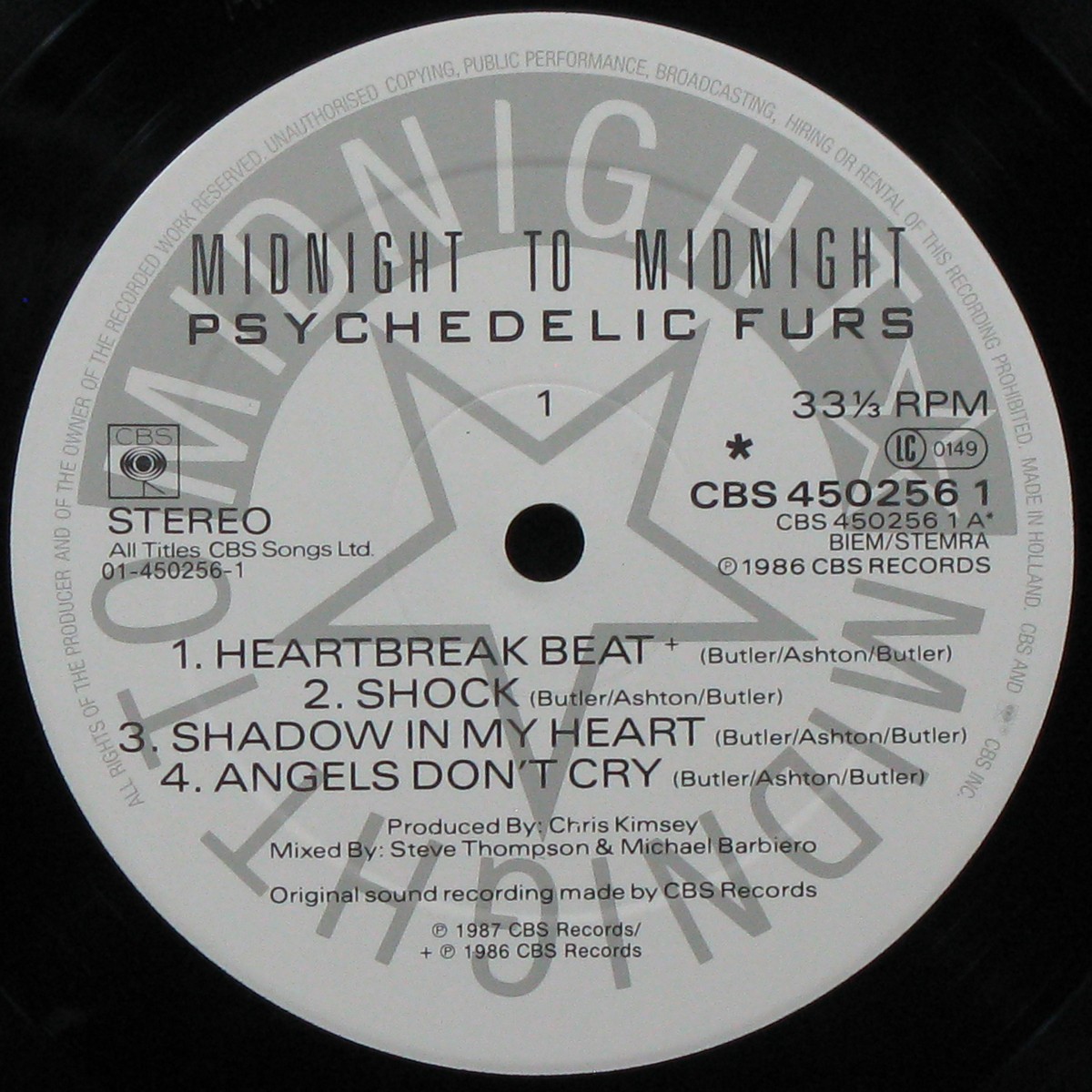 LP Psychedelic Furs — Midnight To Midnight фото 2