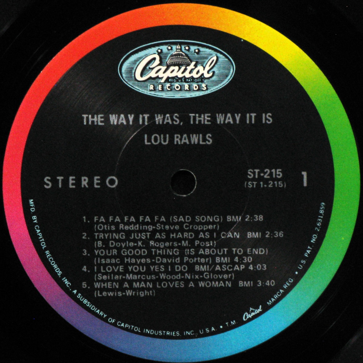 LP Lou Rawls — Way It Was, The Way It Is фото 2