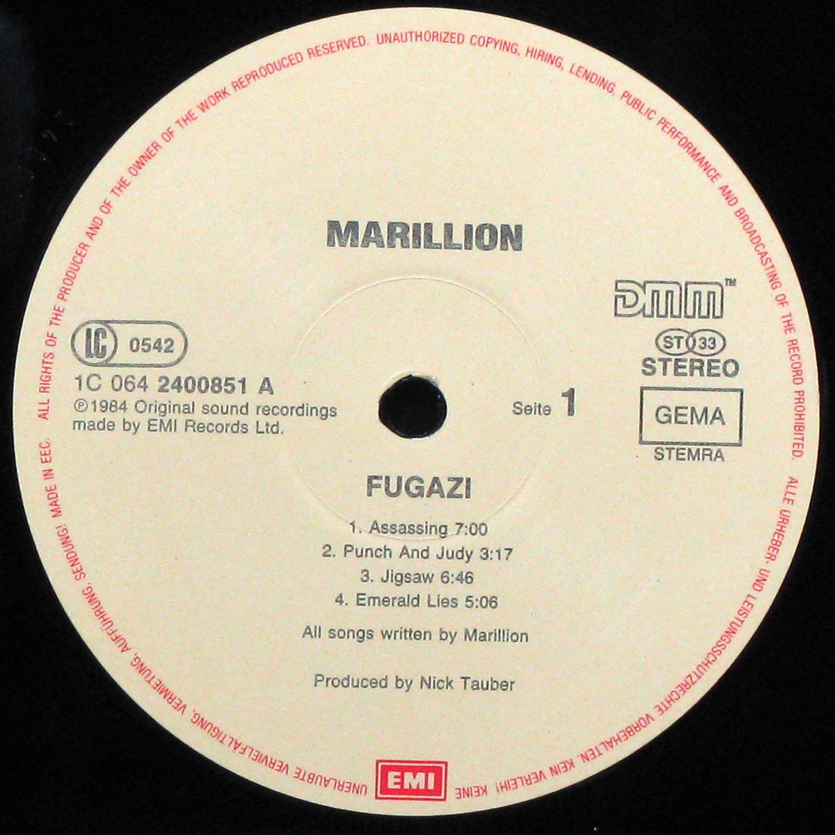 LP Marillion — Fugazi фото 2