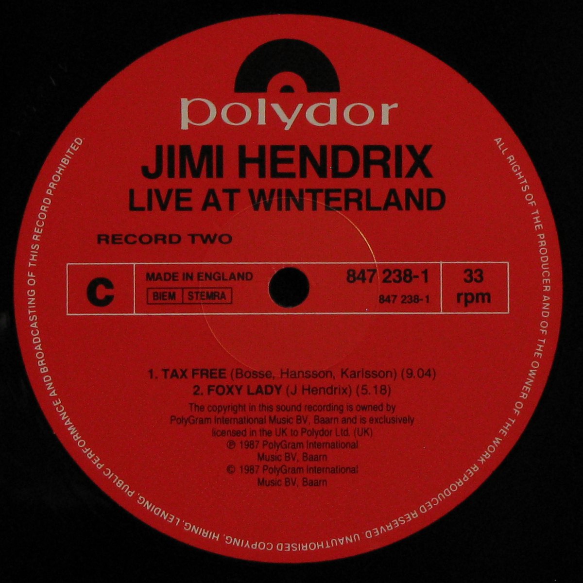 LP Jimi Hendrix Experience — Live At Winterland (2LP) фото 5